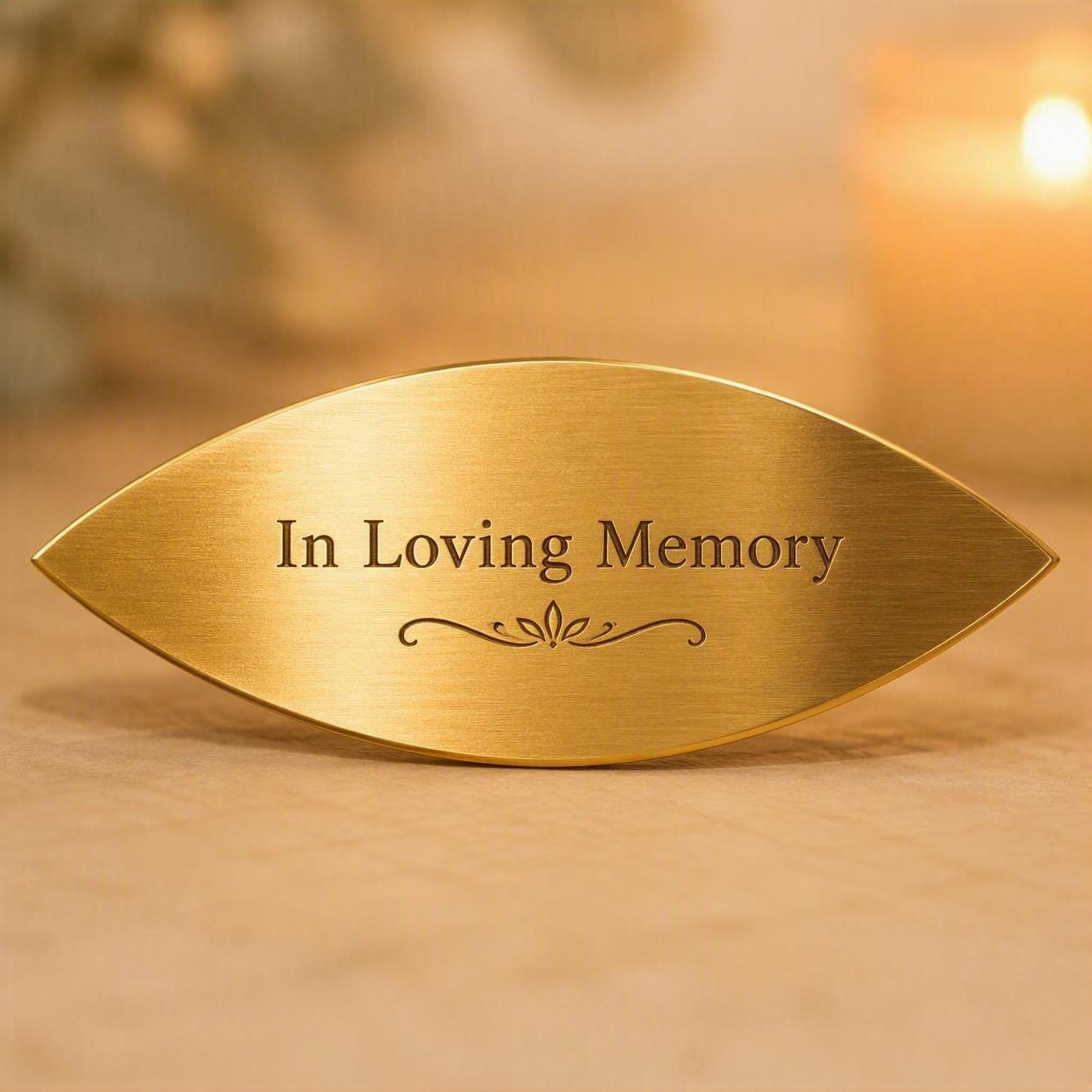 Illustrative gold memorial leaf