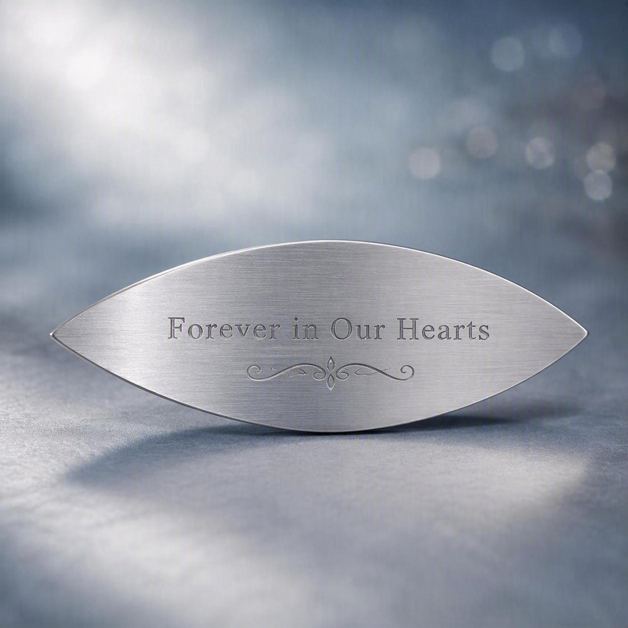 Illustrative silver memorial leaf